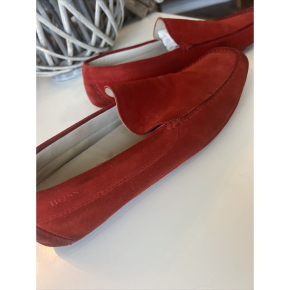 BOSS Hugo Boss Slip-On Suede Loafers, Moccasins Men's Holiday RED Sz 9 - Picture 7 of 9